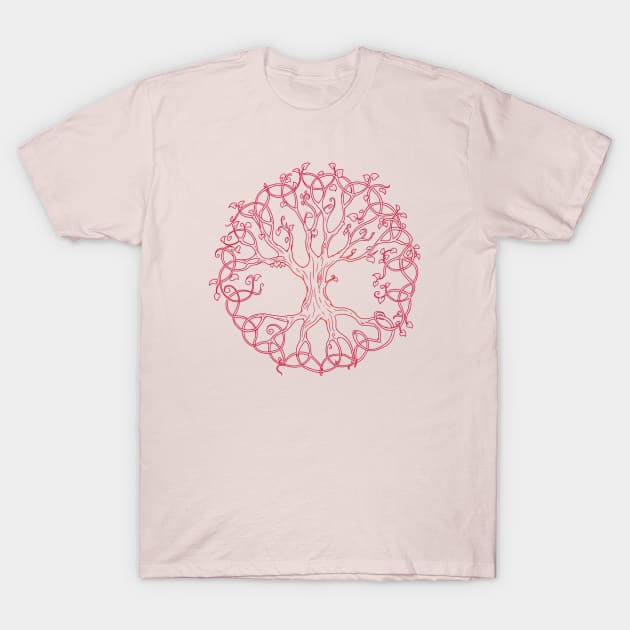 CELTIC SYMBOLS - TRIQUERA: CRIMSON TREE OF LIFE T-Shirt by Eire